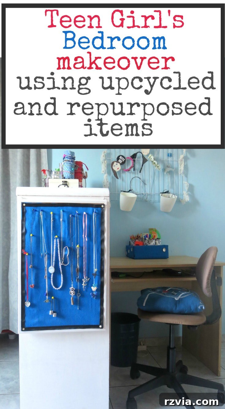 Repurposed Chic: A Teen Girl's Unique Bedroom Makeover 20 Teen girls bedroom makeover using upcycled and repurposed items. Keywords: #teengirlbedrooom #bedroommakeover #furnituremakeover #upcyles #repurposed #frugaldecor. Discover DIY ideas for a budget-friendly teen room transformation.