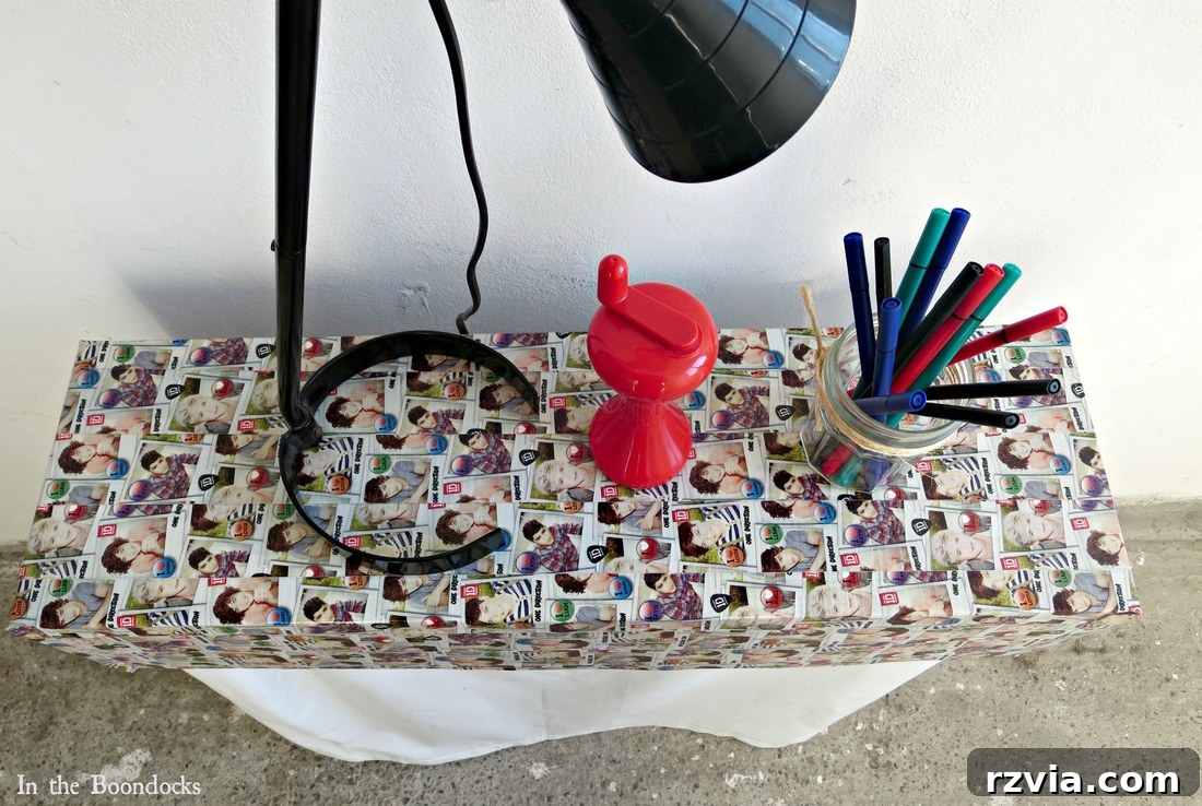 Various accessories and personal items displayed on the attractive heater cover. Hiding under the wrong direction www.theboondocksblog.com