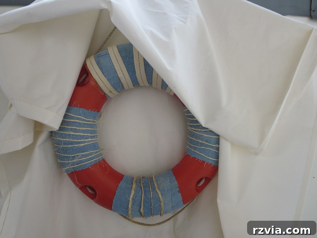 A humorous photo of the finished lifesaver, with nature (perhaps an animal or plant) unexpectedly in the shot.