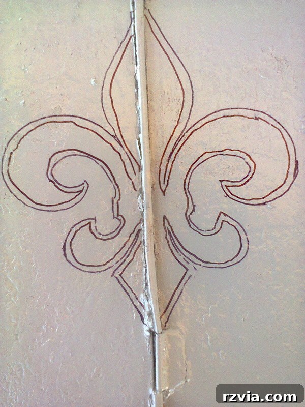 Close-up of Fleur de Lis on top of the revamped barrel