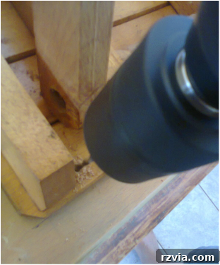 opening hole in stool, Pieces of a table, www.theboondocksblog.com