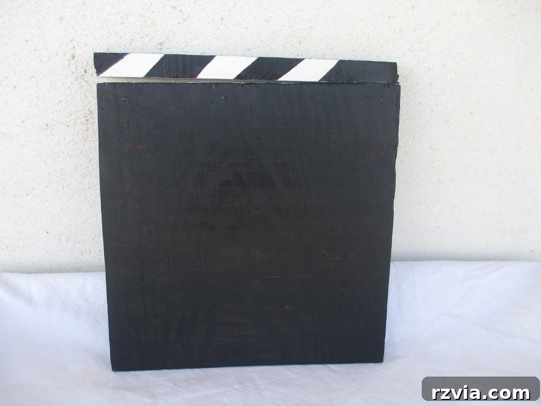 The back side of the handmade clapperboard, A sound of inspiration www.theboondocksblog.com