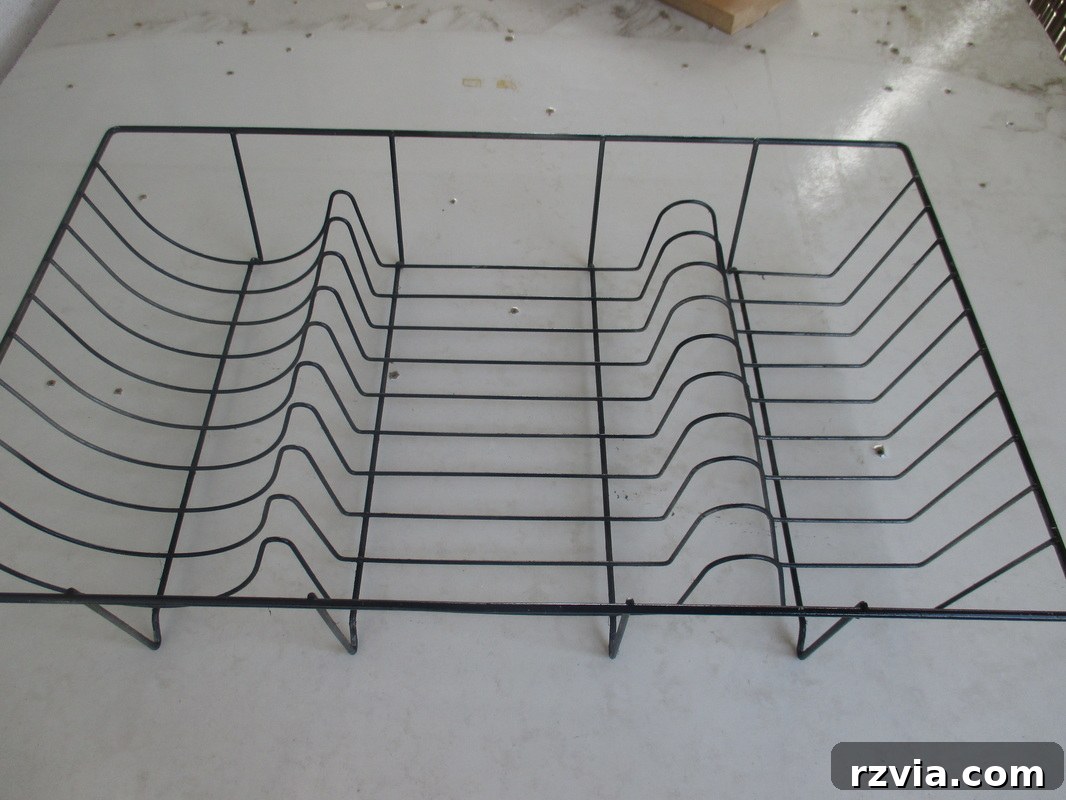 After painting: Black Rust-Proofed Wire Dish Rack