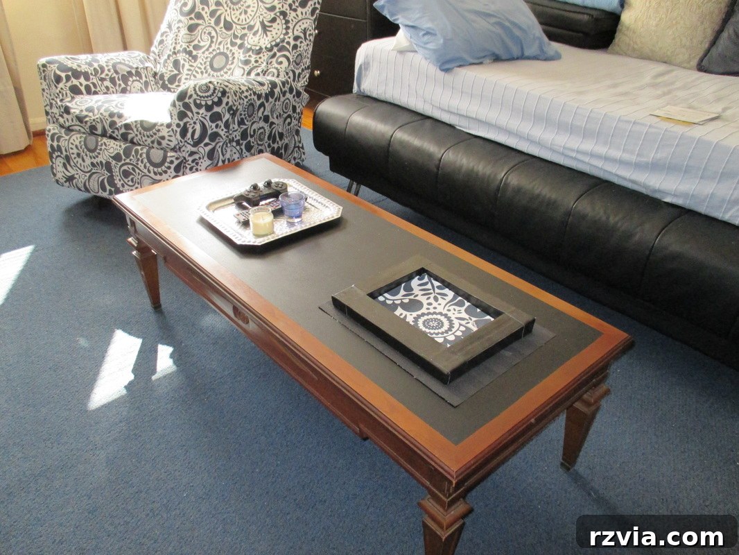 Coffee table upcycle The table that stood up to water marks, www.theboondocksblog.com