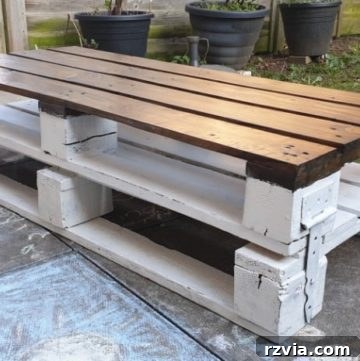 Pallet wood coffee table with a rustic finish