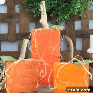 Rustic pallet wood pumpkins for fall and Halloween decor