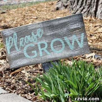 Hand-painted, distressed garden sign crafted from pallet wood