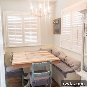 Rustic table made from reclaimed wood pallets