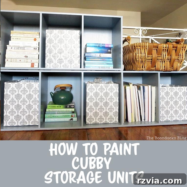 Effortless Cubby Storage Refresh 2 Before and after transformation of a cubby storage unit with paint