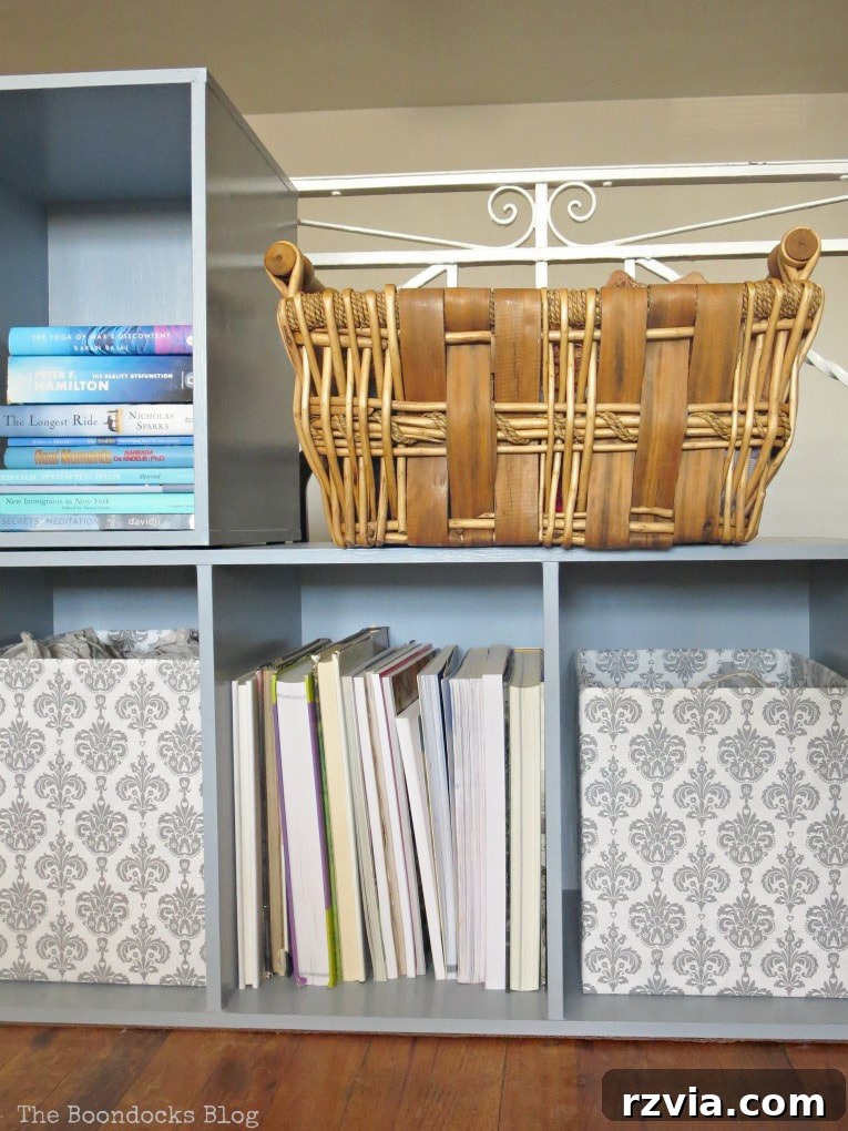 Effortless Cubby Storage Refresh 12 Styling a cubby with a rustic basket for contrast