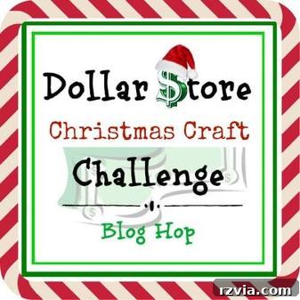 Craft a Charming Fabric Mini Tree from Dollar Store Finds 17 The official logo for the 'Dollar Store Christmas Craft Challenge,' featuring festive holiday elements and bold typography to promote the collaborative crafting event among bloggers.