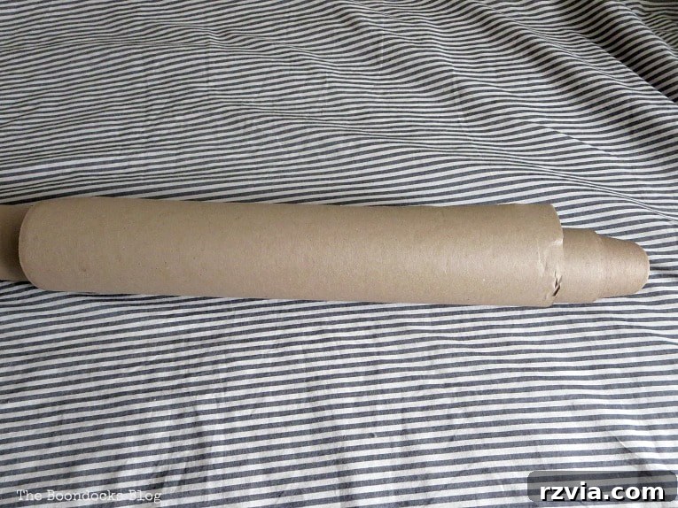 DIY Cardboard Desk Organizer 6 A roll of natural brown kraft paper, an essential material for crafting the DIY storage boxes.