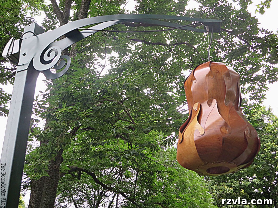 Unique light sculpture at the entrance of the New York Botanical Garden