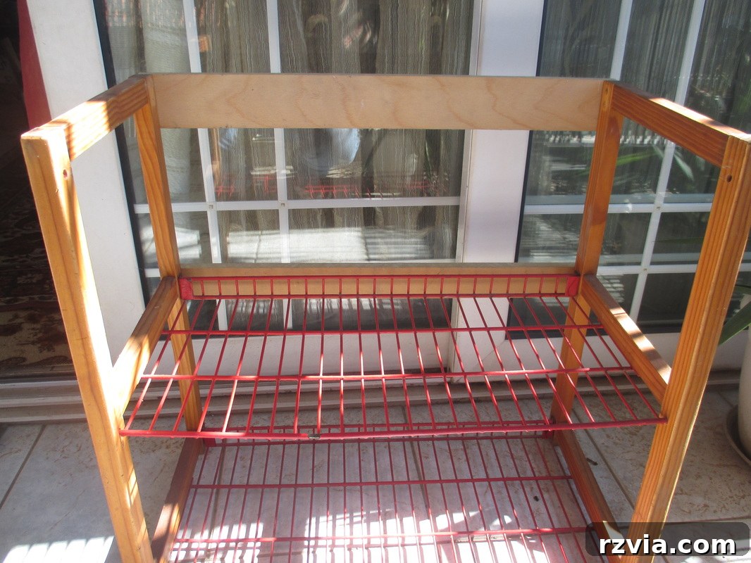 removal of the top shelf of storage unit