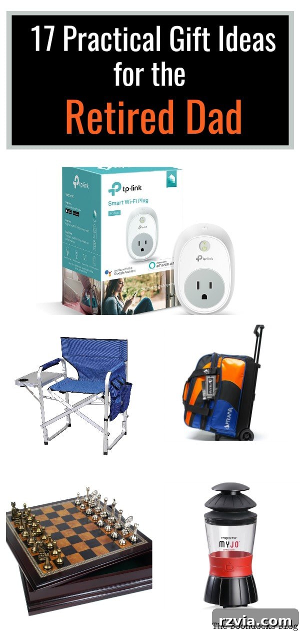 17 Essential Father's Day Gifts for the Dad Who's Loving Retirement 4 Pinterest pin: Practical Father's Day Gift Ideas for the Retired Dad