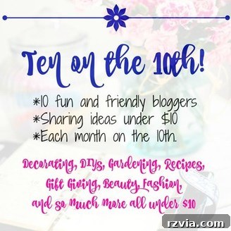 Ten on the Tenth blog hop banner featuring multiple blogs collaborating on budget-friendly fashion and beauty ideas.