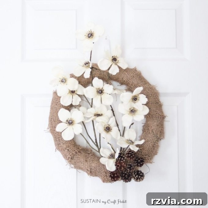 Bright Ideas Easy Colorful Packing Paper Wreath 18 An elegant fall wreath intricately crafted from burlap and adorned with beautiful faux flowers, perfect for adding a cozy, seasonal touch to your home.