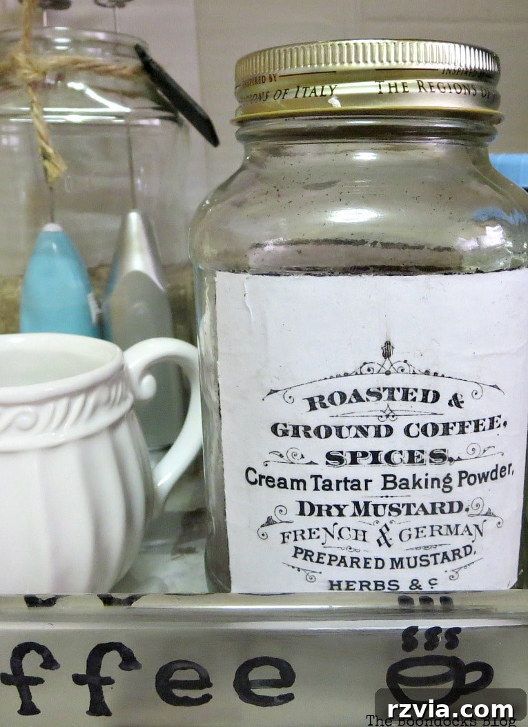 Crafting Your Charmingly Casual Coffee Nook 19 Closeup of the perfectly applied printed label on the coffee jar, showcasing its elegant typography and clean finish.