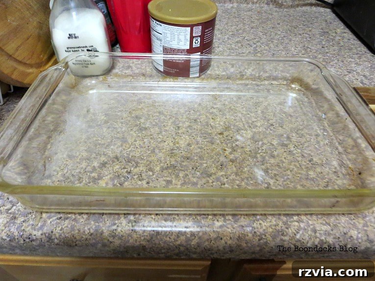 Crafting Your Charmingly Casual Coffee Nook 4 Clear rectangular glass baking dish, perfect for an upcycling project.