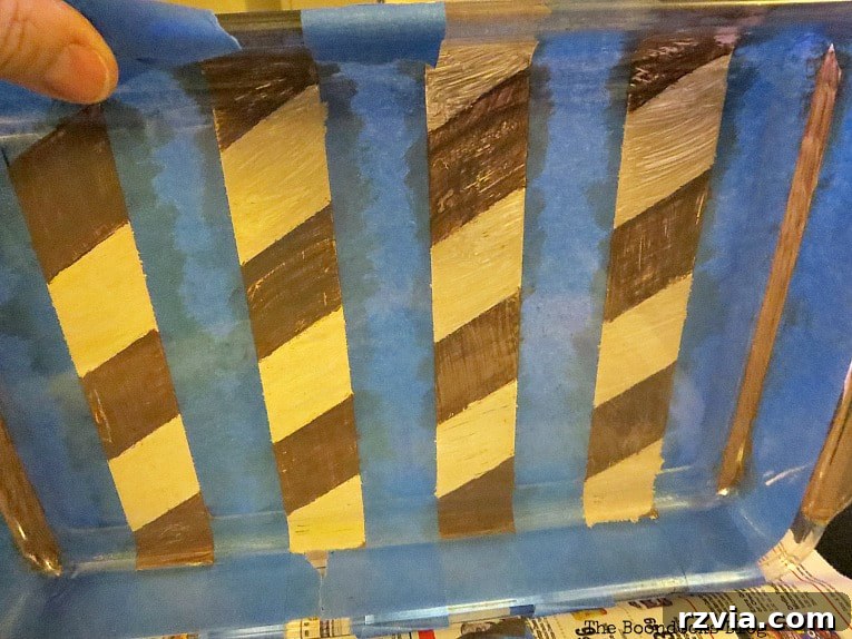Crafting Your Charmingly Casual Coffee Nook 7 Close-up of a painted glass baking tray with some paint peeling, creating a distressed look.