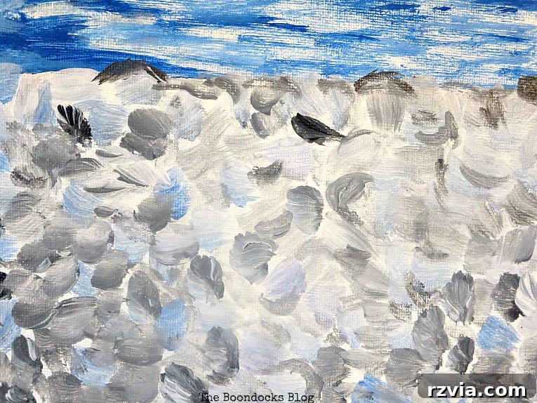 Impressionism Made Simple: A Painting Tutorial 11 Textured brushstrokes for painting realistic beach pebbles with black, white, and gray acrylics