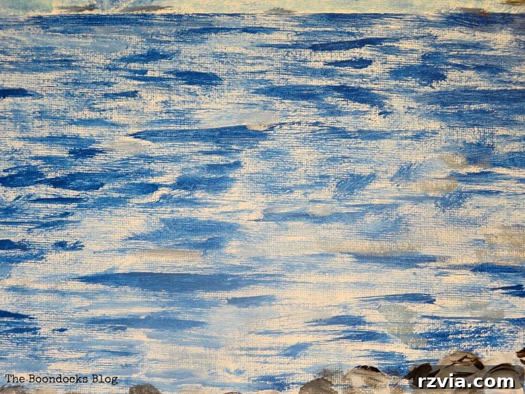 Impressionism Made Simple: A Painting Tutorial 12 Layering blues and grays with varied brushstrokes for an Impressionist sea effect