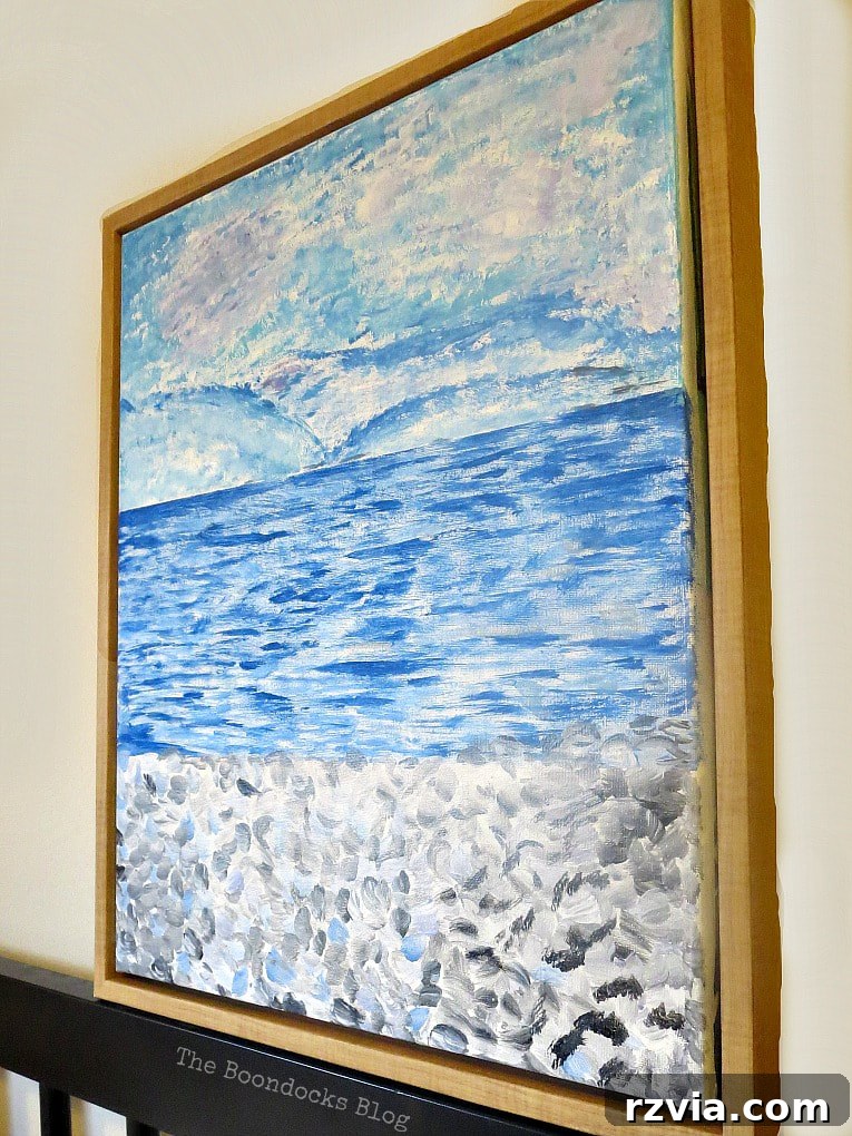 Impressionism Made Simple: A Painting Tutorial 15 Transformed canvas: before and after Impressionist painting process, showing the upcycled artwork