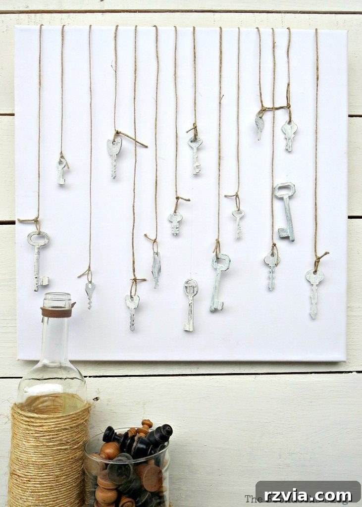 Impressionism Made Simple: A Painting Tutorial 17 Vintage Keys Wall Art project using repurposed old keys and a decorative frame