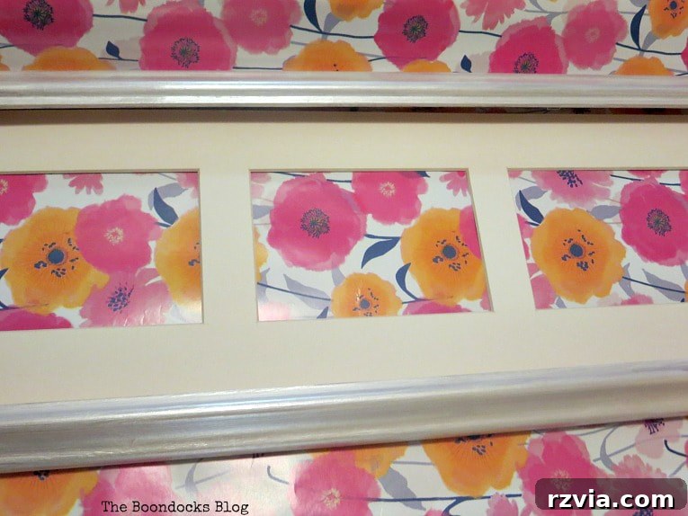 Your Home's Instant Spring Art Makeover 10 Vibrant wrapping paper featuring bold yellow and pink flowers, chosen for the spring artwork project.