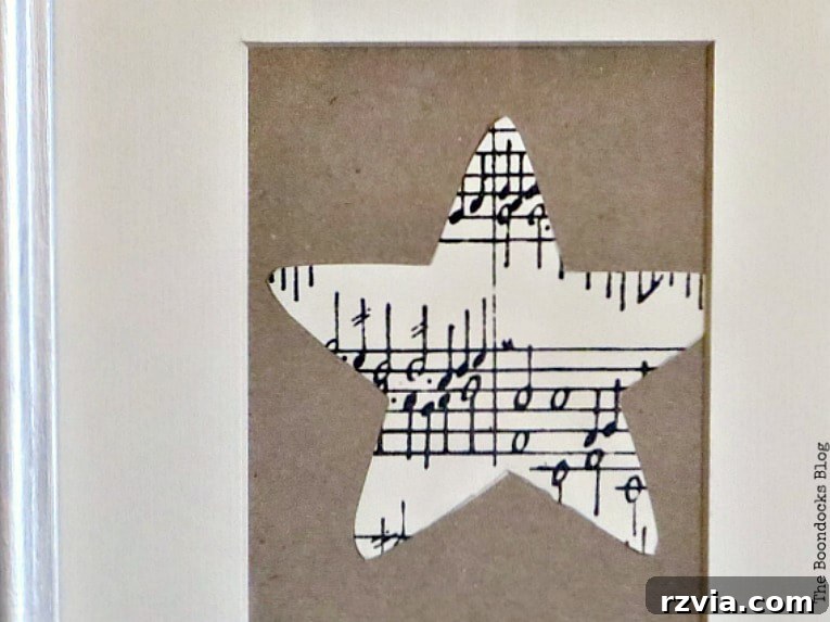 Your Home's Instant Spring Art Makeover 7 Close-up of brown kraft paper paired with a musical star, showcasing an alternative design.