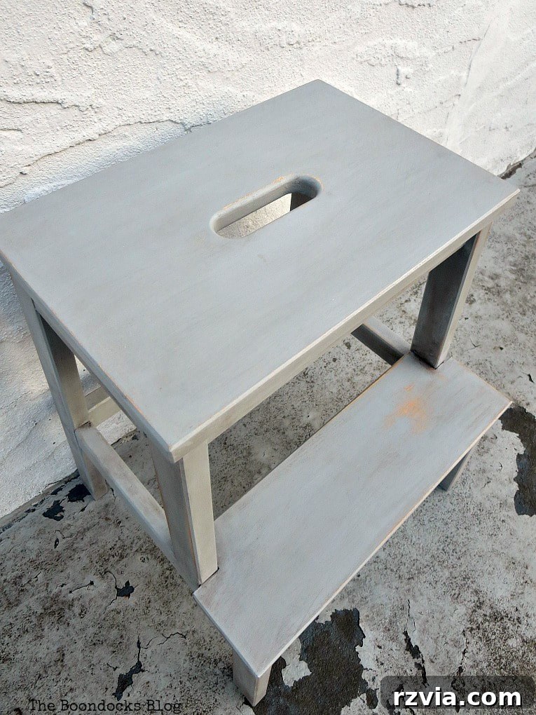 Your Ikea Bekvam Step Stool Reinvented 16 Top view of the finished and painted Ikea bekvam step stool, ready for practical use and aesthetic display.