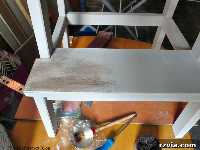 Your Ikea Bekvam Step Stool Reinvented 10 Carefully adding the dark Daddy Van's Cafe Noir wax on top of the cream wax layer on the stool.