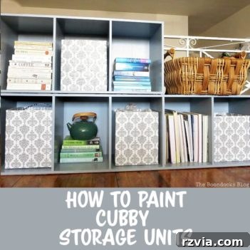 A vibrant image demonstrating how to repaint cubby storage units the easy way, showcasing a refreshed and colorful solution for bedroom organization.
