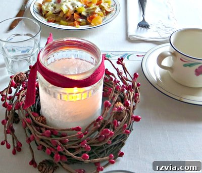 A romantic tealight lantern arrangement on a breakfast table, perfect for a cozy Valentine's Day breakfast or brunch setting.