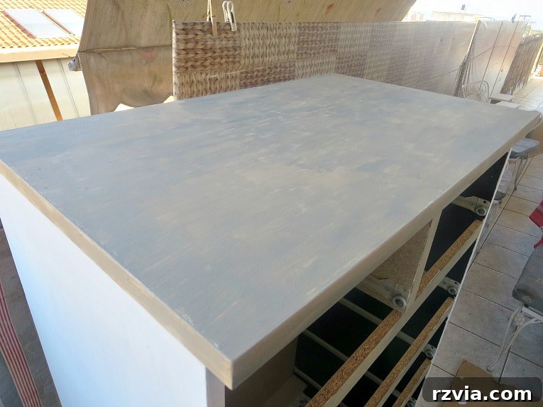 Stunning Black Ikea Malm Dresser Makeovers 11 Continuing to work on the top of the dresser, preparing for the next layer of protection and finish.