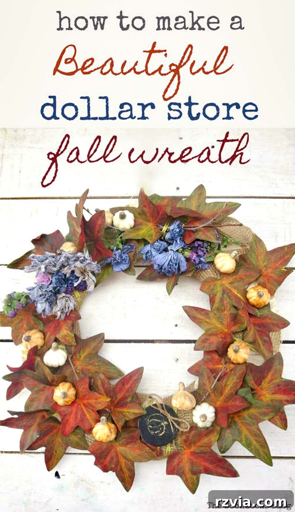Dollar Store Vine Transformed into a Gorgeous Fall Wreath 26 An inspiring wide shot of the dollar store transformed fall wreath, ready to adorn any autumn space.