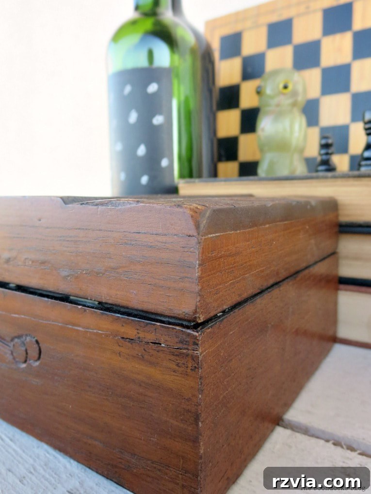 Craft Your Own Natural Beeswax Furniture Polish 15 Close up of the polished wooden box.