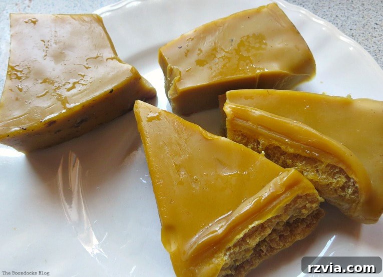 Craft Your Own Natural Beeswax Furniture Polish 4 Cut up pieces of beeswax.