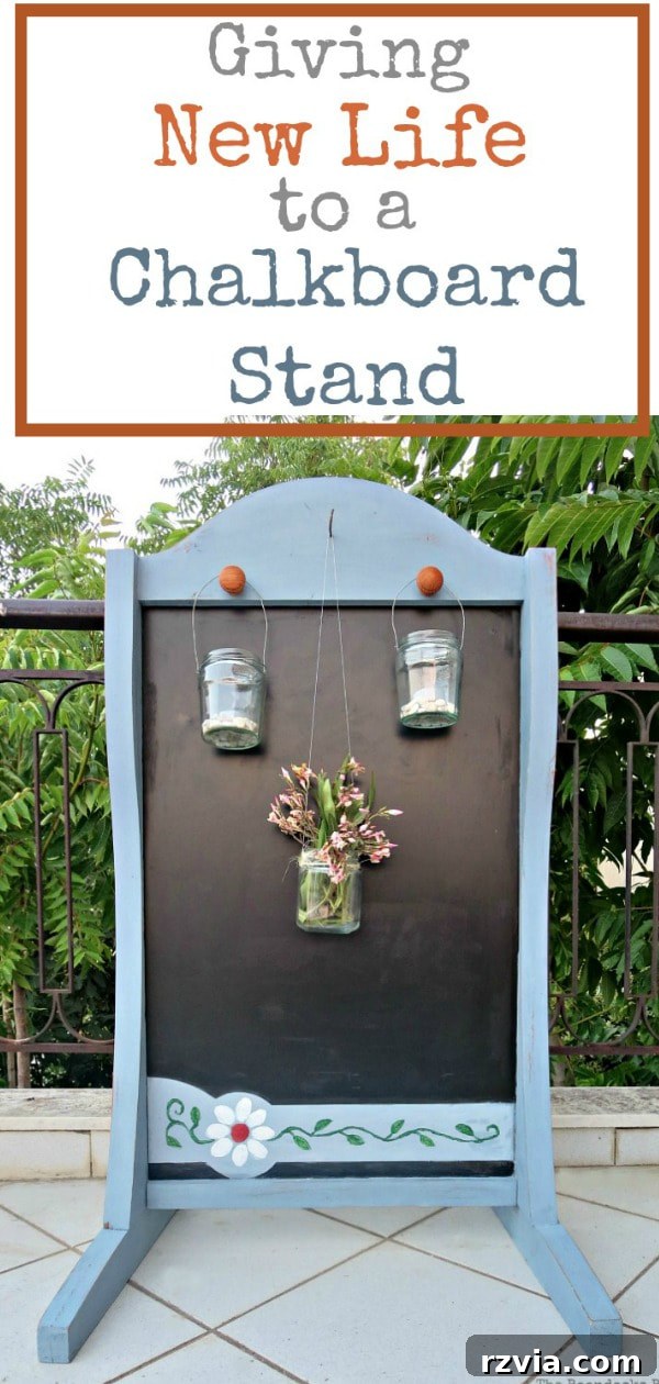 Vintage Chalkboard Stand Reimagined 20 Transformed Vintage Chalkboard Stand: Upcycled with Old Fashioned Milk Paint, new blackboard paint, beeswax, and adorned with painted flowers, knobs, and hooks. Perfect DIY for hanging tea lights and wreaths, enhancing outdoor decor. #OFMP #Milkpaint #chalkboard #chalkboardmakeover #upcycle #paintedchalkstand How to Give New Life to a Chalkboard Stand www.theboondocksblog.com