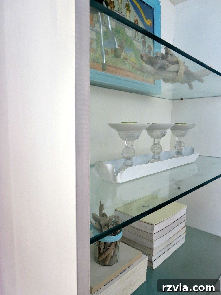 Upcycled Bookcases: Crafting Success, Avoiding Pitfalls 15 The subtly painted gray edge of the bookcase, demonstrating attention to detail in the finish.