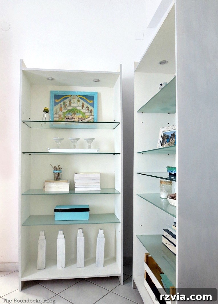 Upcycled Bookcases: Crafting Success, Avoiding Pitfalls 20 Full view of the upcycled bookcase, now a stylish and functional addition to the reimagined living space.