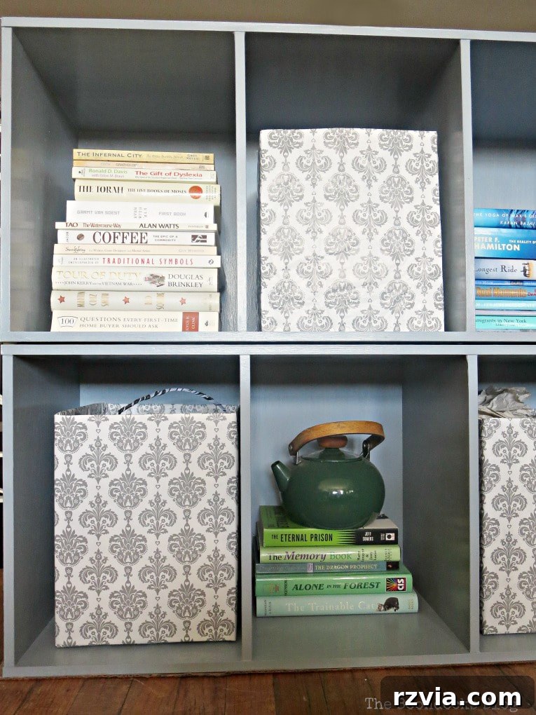Upcycled Bookcases: Crafting Success, Avoiding Pitfalls 23 Transformed cubby storage unit, painted and revitalized for a modern look.