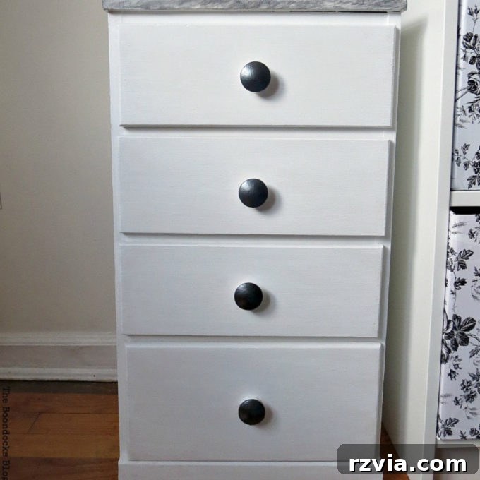Upcycled Bookcases: Crafting Success, Avoiding Pitfalls 25 Revived nightstand, repaired and painted to give it a new lease on life.