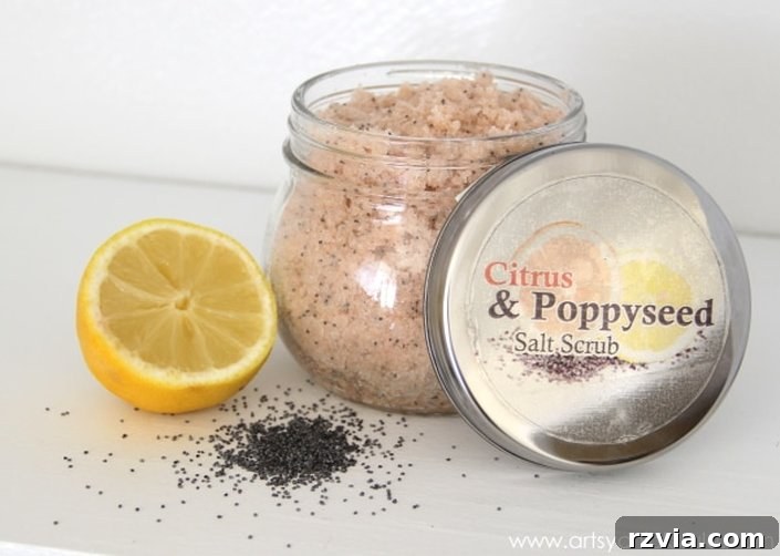 Creative DIY Presents Mom Will Adore 14 Variety of homemade salt scrubs, perfect for a relaxing and pampering DIY gift for Mother's Day.