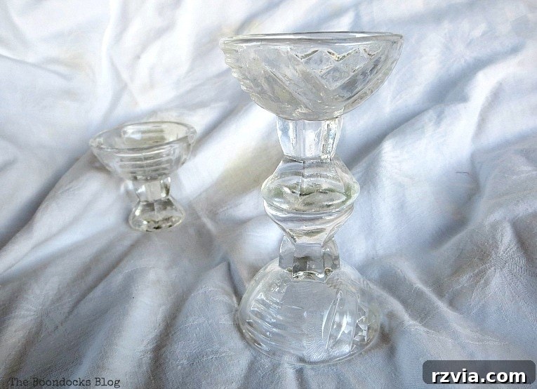 Sweet Spring Stages Repurposed Cordial Glasses 7 Gluing the cordial glasses together to make a pedestal.