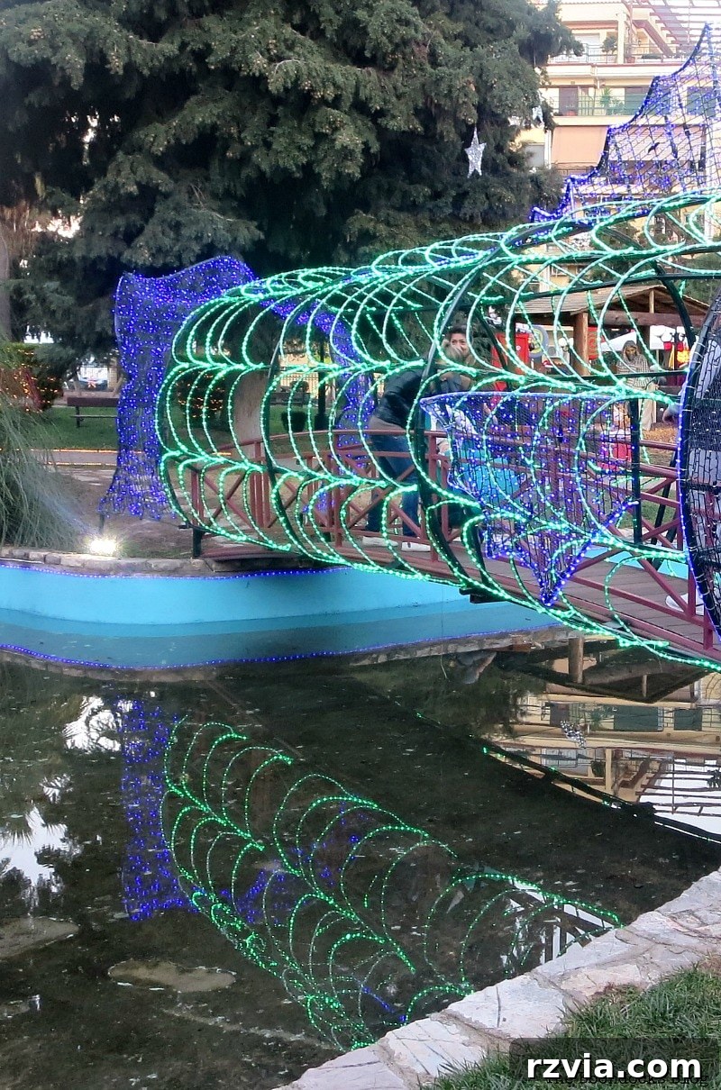 My Town's Best Kept Secrets 13 Ornately decorated bridge within the festive Christmas Park