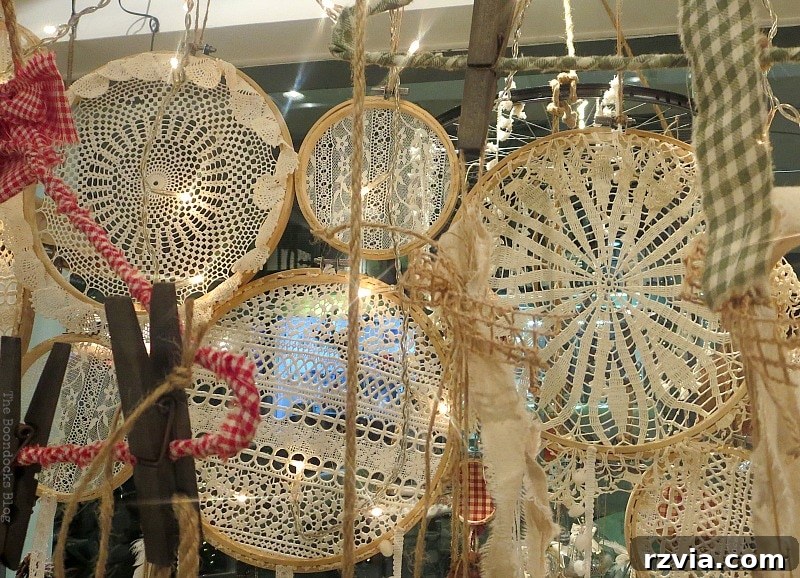 My Town's Best Kept Secrets 16 Collection of vintage doilies beautifully displayed in a shabby chic store
