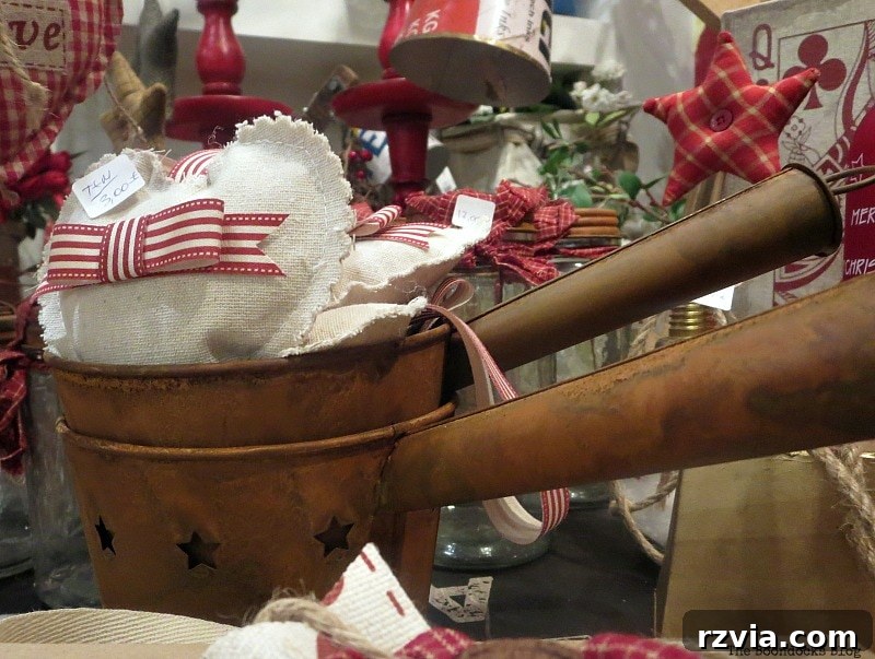 My Town's Best Kept Secrets 18 Rusty pot holding decorative hearts, showcasing rustic charm