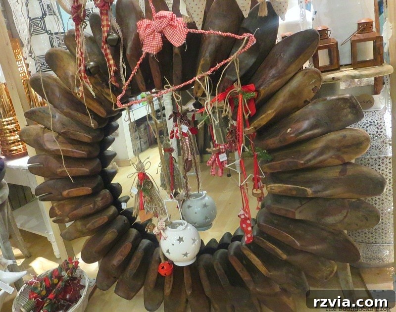 My Town's Best Kept Secrets 21 Unique wreath made from wooden shoe forms, a creative repurposing idea