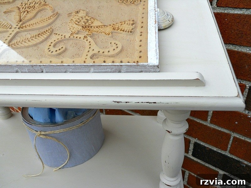 detail of corner, How to Upcycle a Dictionary Stand with Chalk Paint www.theboondocksblog.com